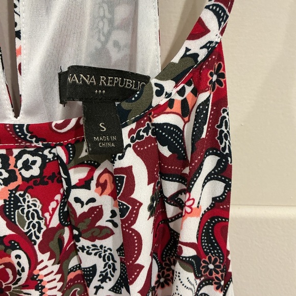 Banana Republic Red Floral Halter-Style Dress - Picture 2 of 10